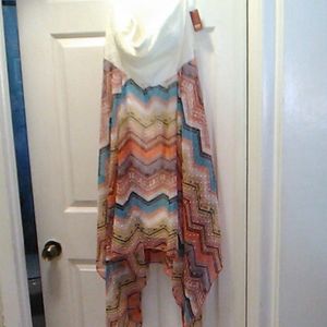 Nwt Strapless Junior Lace Print Dress (2 x)